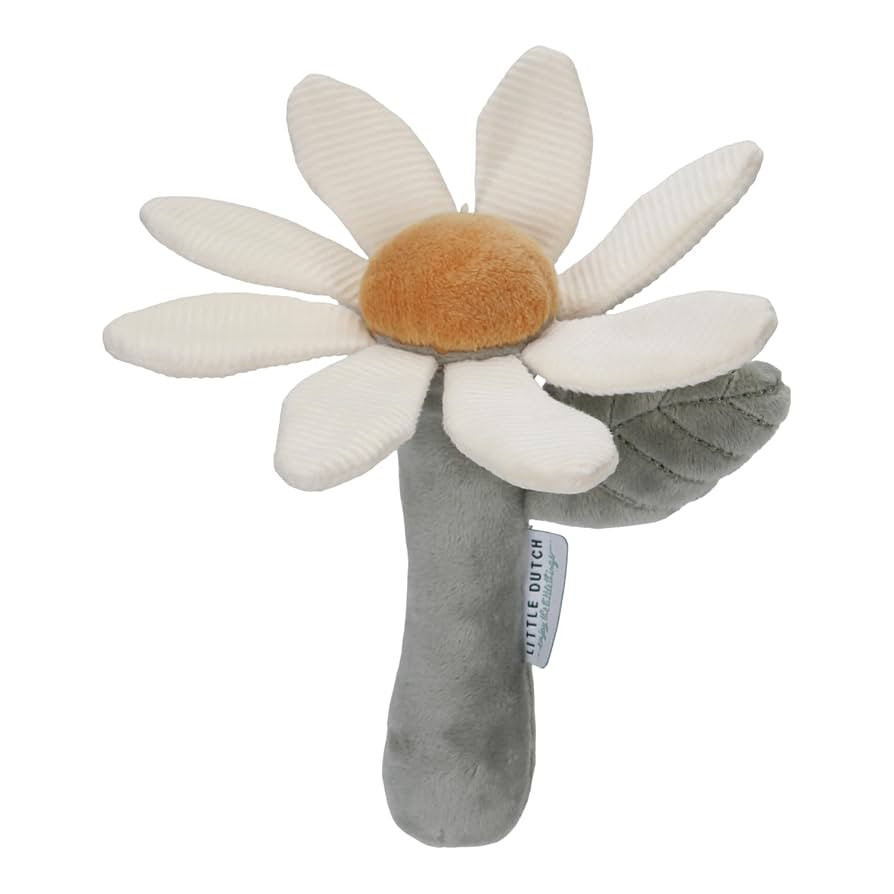 Little Dutch Greifling Rassel Blume aus Stoff weiß (grün/weiß) | Amazon (DE)