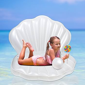 Zcaukya Inflatable Seashell Pool Float, 45.2 Inch Giant Clam Air-Filled Toys with Pearl Ball for ... | Amazon (US)