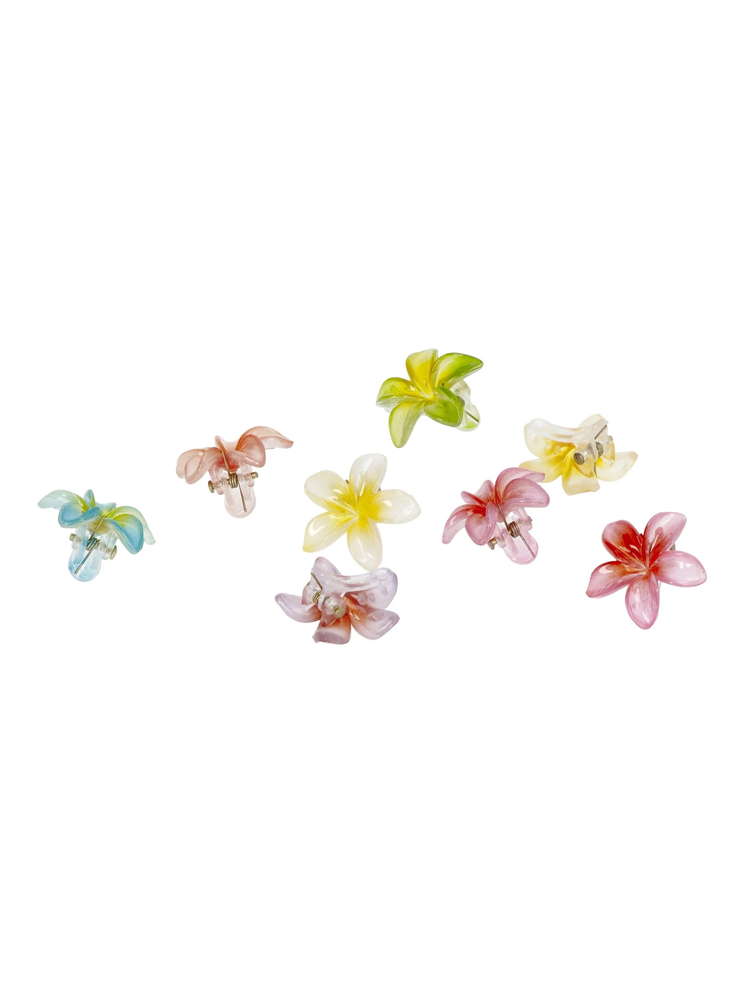 No Boundaries Women's 8Pk Tropical Flower Clip, One Size, Multi, Plastic | Walmart (US)