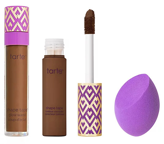 tarte Shape Tape Concealer, Glow Wand, and Sponge | QVC