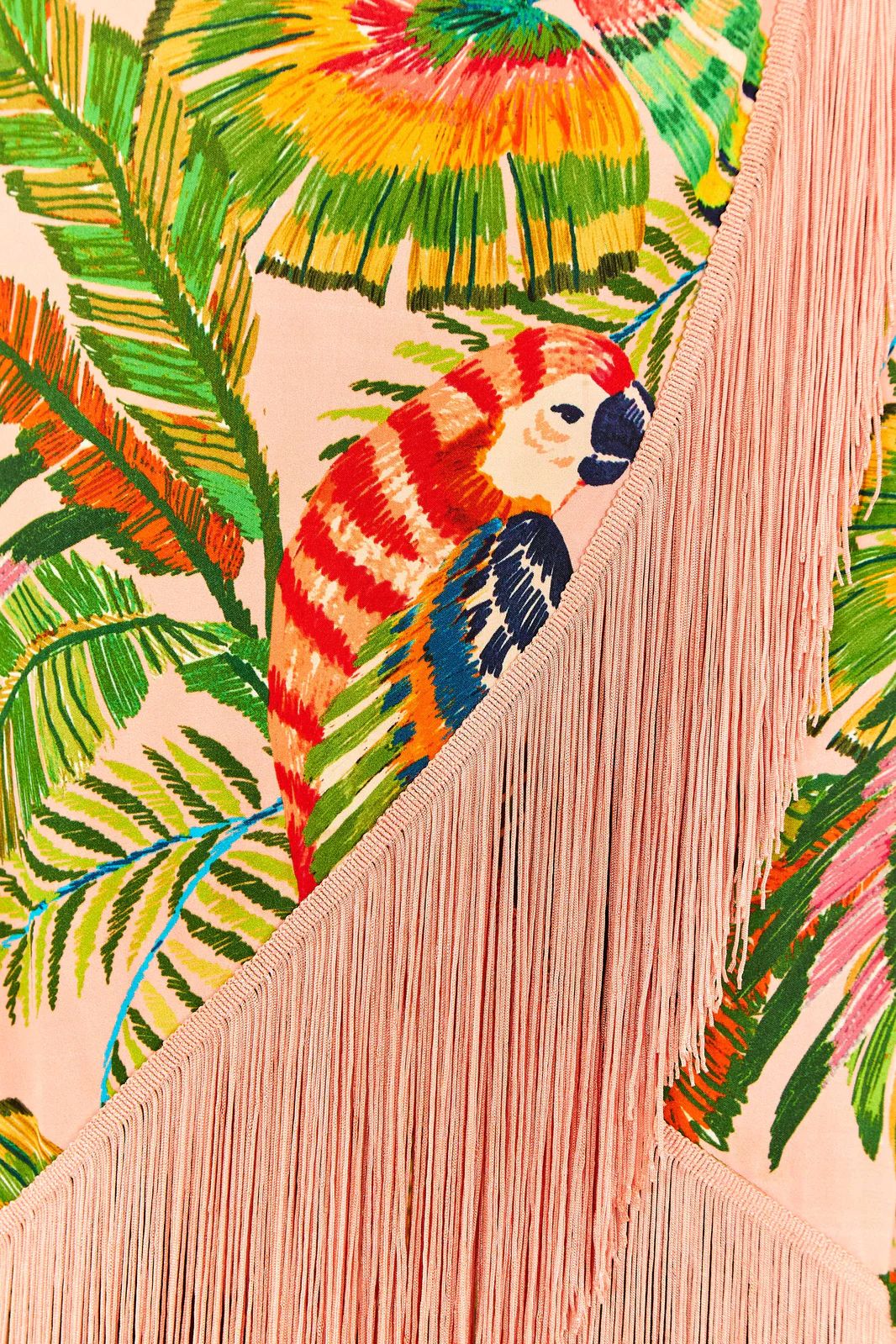 Macaw Leaves Fringe Wrap Skirt | FarmRio