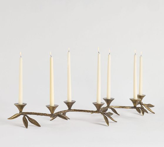 Botanical Forged Iron Candle Holder Centerpiece | Pottery Barn (US)