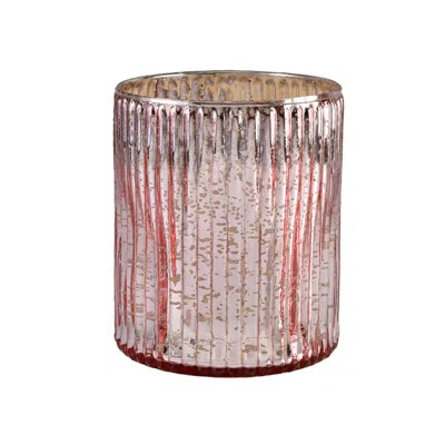 Mercer41 Pink Ribbed Vintage Vase, Tealight Holder, Stainglass Candle Holder, Ideal For Weddings, Parties, Indoor & Outdoor Events, Home Decor, Measur | Wayfair North America