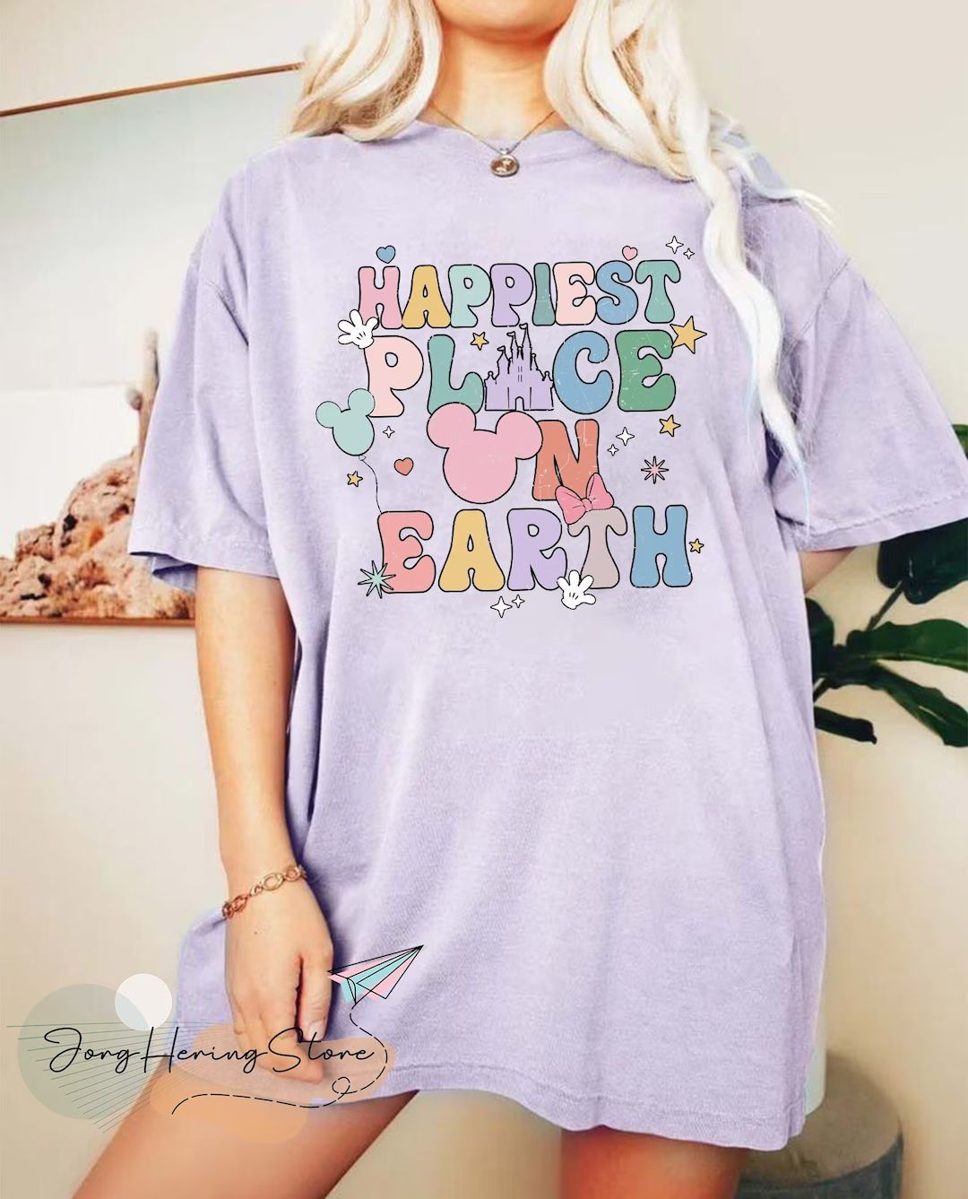 Comfort Colors Retro Happiest Place on Earth Shirt, Disney Comfort Color Shirt, Colorful Vacay Sh... | Etsy (US)