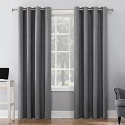 Sun Zero® Duran 108-Inch Grommet Thermal Insulated Blackout Window Curtain Panel in Gray | Bed Bath & Beyond