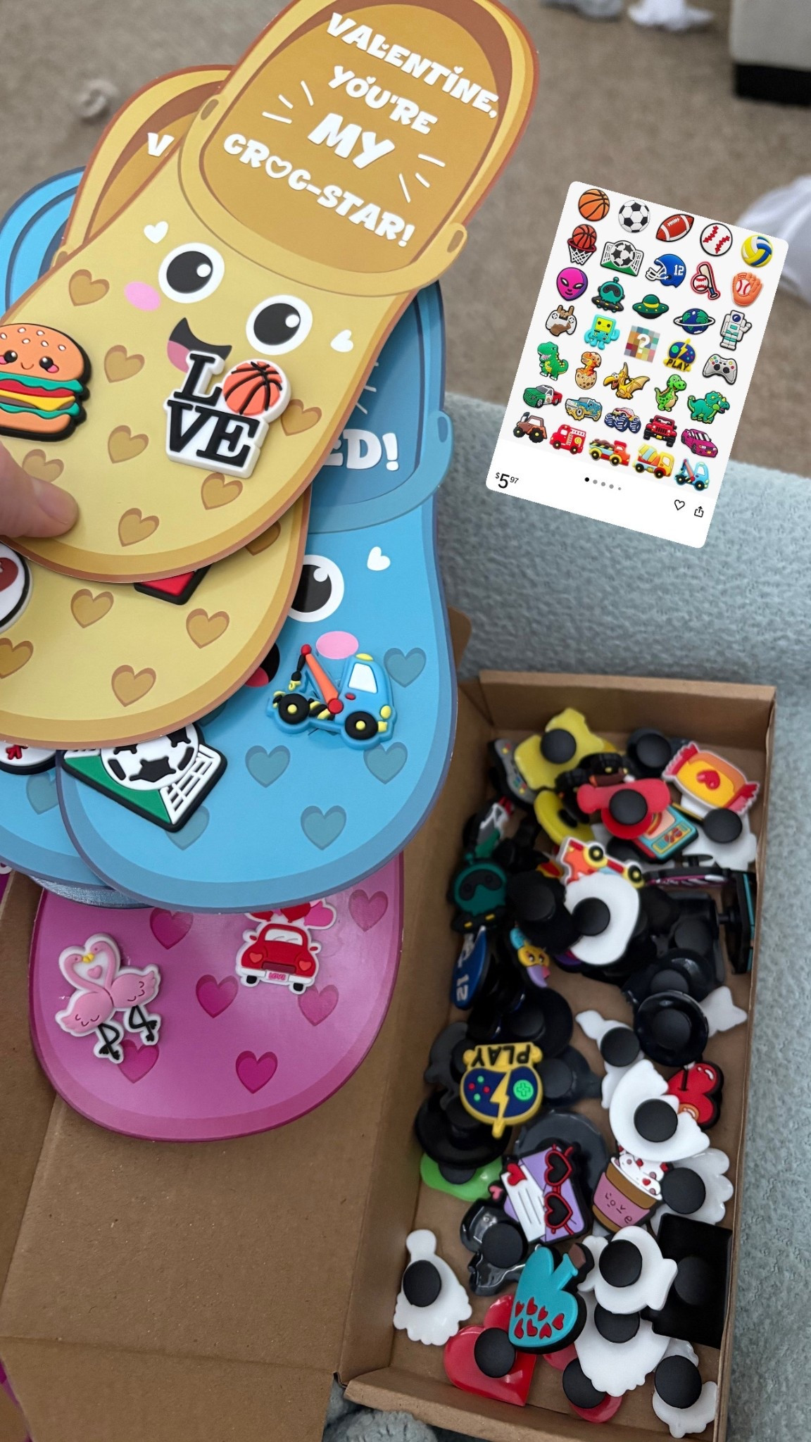 The cutest classroom croc Valentines! I ordered more boy croc charms on cuz it came with more girly ones! ♥️🩷#classvalentines #valentines #classroomvalentines #amazon

#LTKValentine #LTKKids