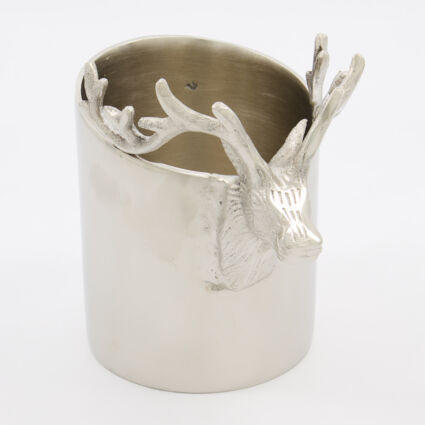 Nickel Tone Reindeer Head Wine Cooler 17x11.5cm | TK Maxx
