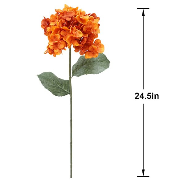 Orange Hydrangea Stem, 24.5" | At Home