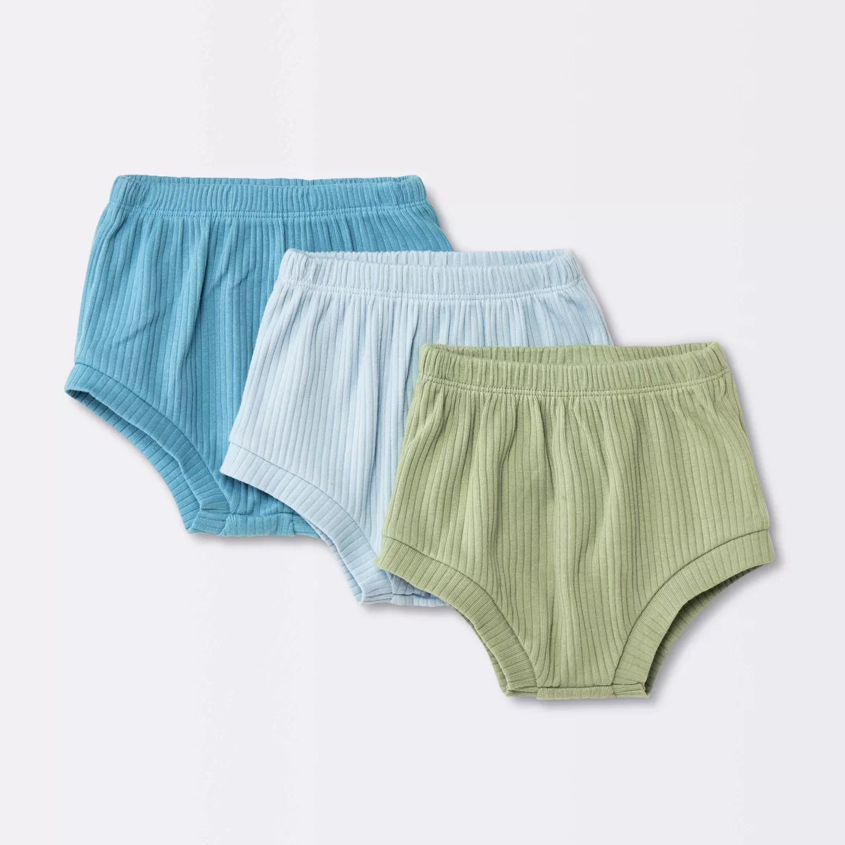 Baby Boys' 3pk Wide Ribbed Bloomer - Cloud Island™ Blue 3-6M | Target