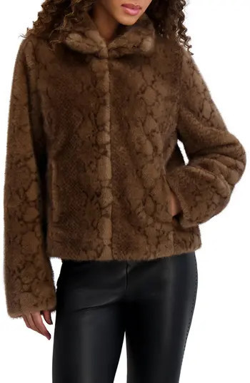 KARL LAGERFELD Faux Fur Jacket in Brown Multi at Nordstrom Rack, Size Large | Nordstrom Rack
