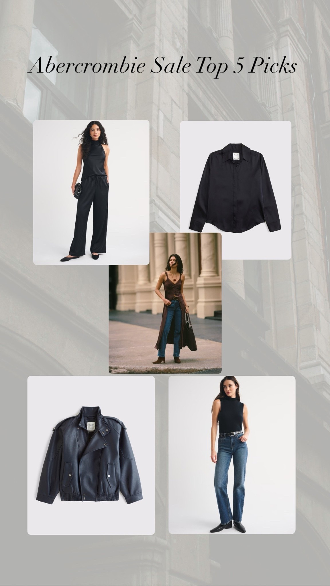 Use code LTKAF for 20% off. My top 5! The jacket satin pants and top run true to size and the jeans I size down one! Love that they come in multiple lengths!
