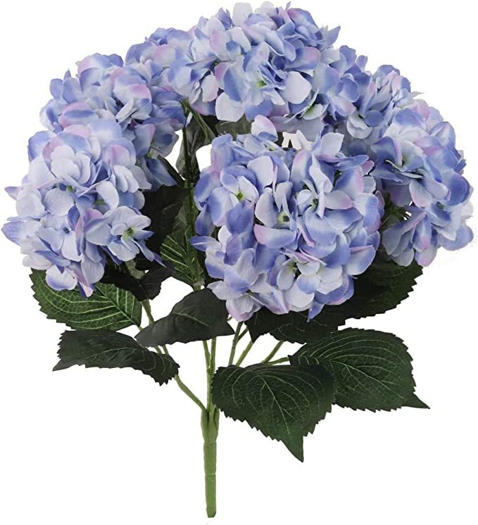 Larksilk Hydrangea Silk Flower Bush, Seven Heads Per Bush, UV Resistant, Indoor & Outdoor Silk Pl... | Amazon (US)