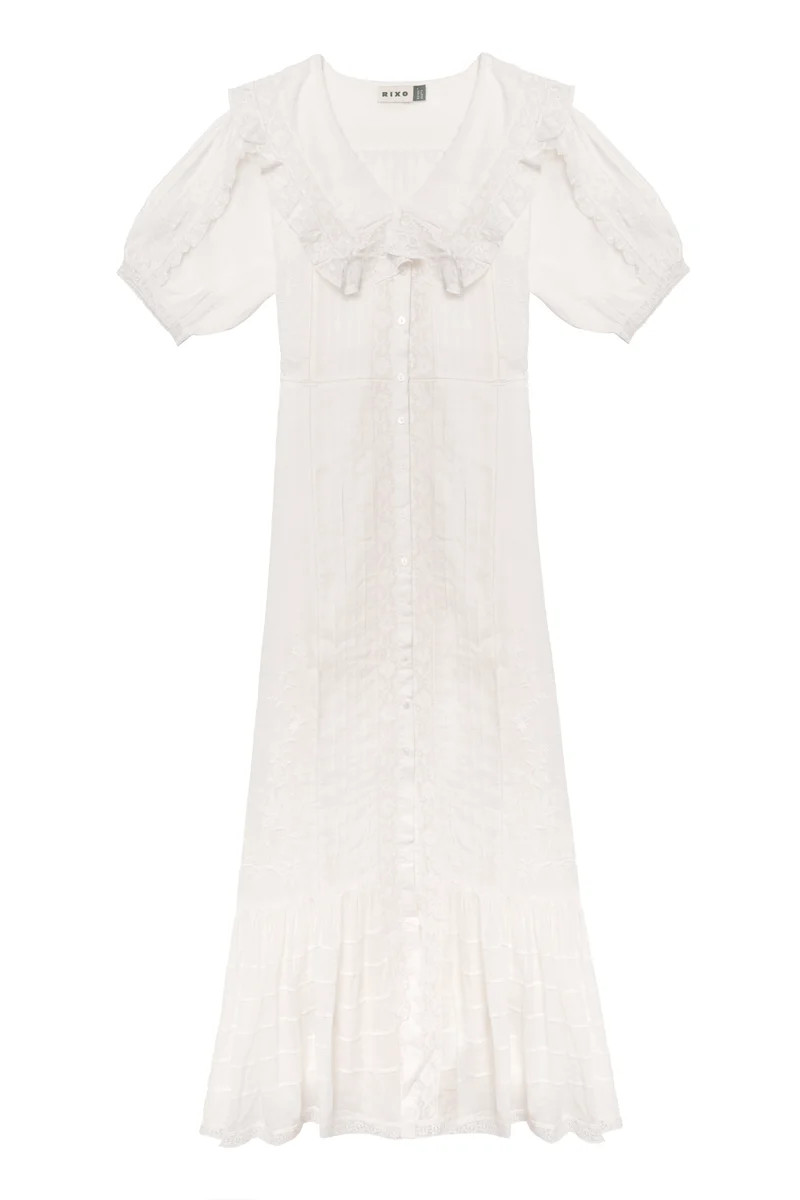 Edina - Pansy Embroidery White | Rixo