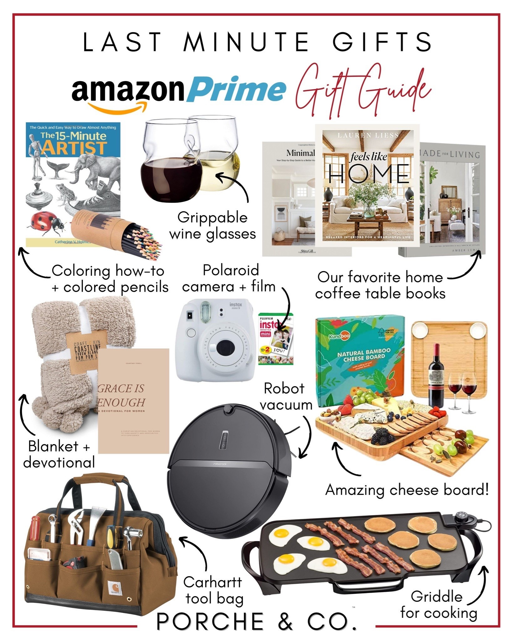 Running out of time but still want to gift something GOOD? ⏰🎄
This Amazon Prime Last-Minute Gift Guide is packed with thoughtful, practical, and crowd-pleasing finds that still feel intentional (even if you’re shopping last minute 😉).

Perfect for hosts, friends, family, or anyone who’s “hard to shop for” — and yes, these are all Prime-friendly wins 🙌

🎁 WHAT’S INCLUDED:
• Grippable wine glasses
• Coloring how-to book + colored pencils
• Polaroid instant camera + film
• Favorite home coffee table books
• Cozy blanket + devotional
• Robot vacuum
• Charcuterie & cheese board set
• Carhartt tool bag
• Electric griddle for cooking

#AmazonPrime #LastMinuteGifts #AmazonGiftGuide #HolidayGiftGuide
#WineGlasses #ColoringBook #ColoredPencils #PolaroidCamera
#CoffeeTableBooks #CozyBlanket #RobotVacuum
#CheeseBoard #CharcuterieBoard #CarharttBag
#ElectricGriddle #HostessGifts #GiftIdeas
#AmazonFinds #LTKGiftGuide #LTKHoliday #PorcheAndCo



#LTKFindsUnder100 #LTKHoliday #LTKGiftGuide