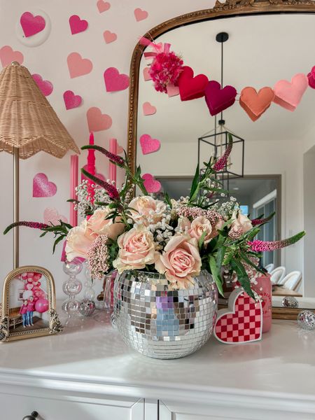 When you find a disco ball vase, you absolutely buy it! So perfect for this Valentine’s Day flower arrangement! 

#LTKhome #LTKSeasonal #LTKMostLoved