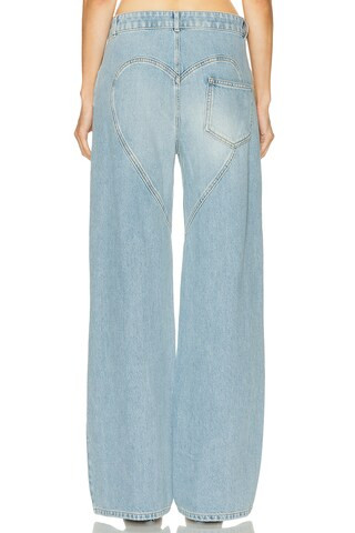 Distressed Crystal Relaxed Slit Jean | FWRD 