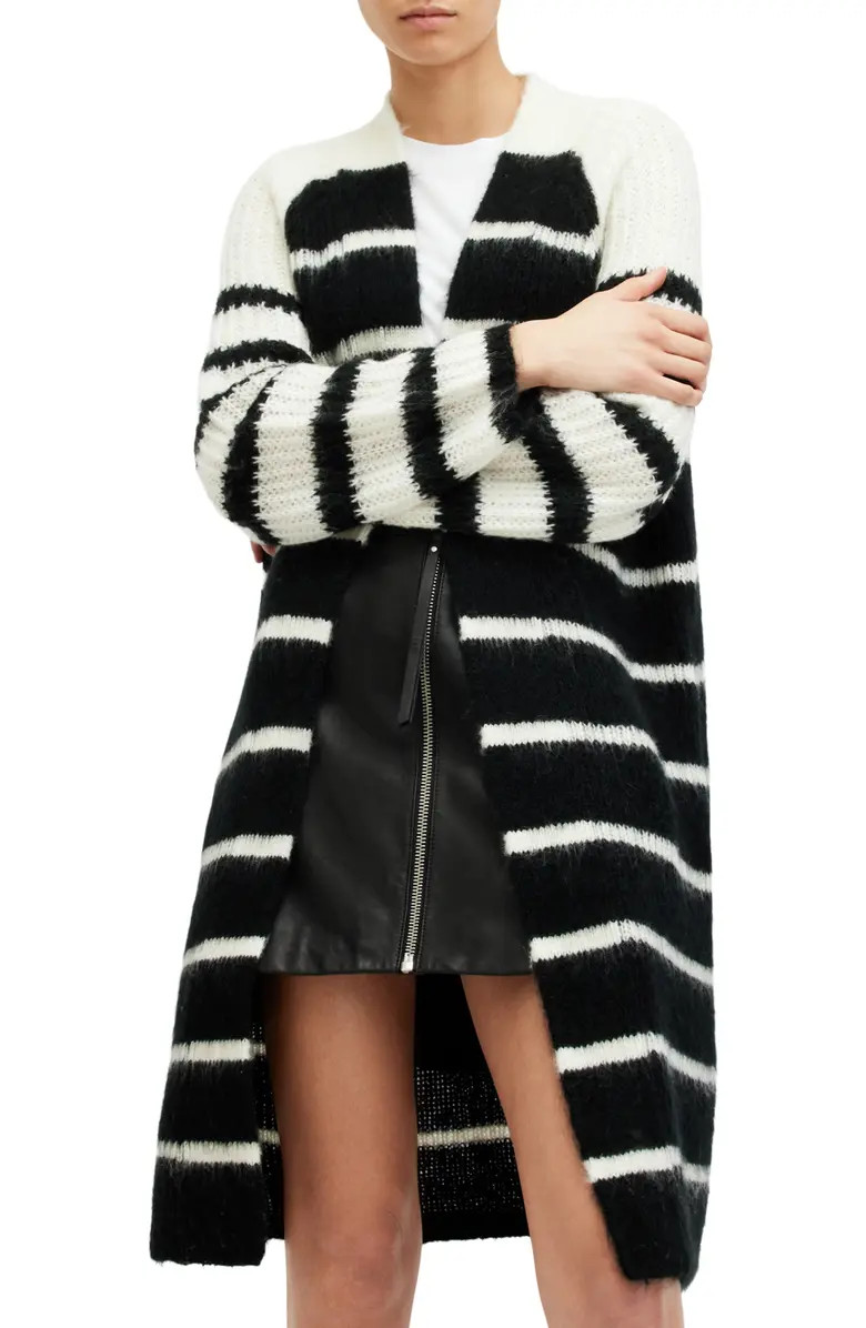 AllSaints Lou Long Open Front Cardigan | Nordstrom | Nordstrom