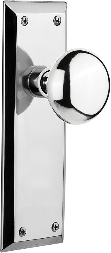 Nostalgic Warehouse New York Plate with New York Knob, Single Dummy, Bright Chrome | Amazon (US)
