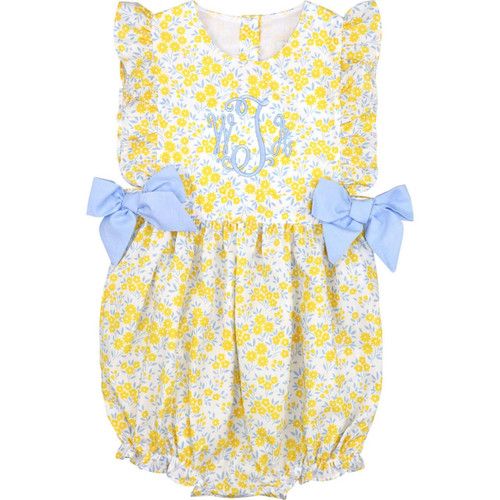 Blue And Yellow Floral Bow Bubble | Cecil and Lou