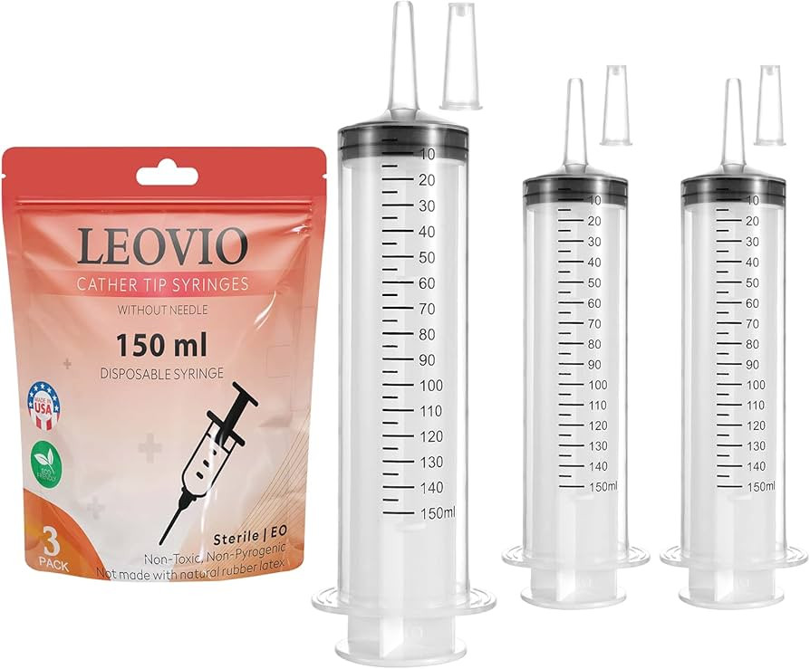 3 Pack 150ml Plastic Syringe for Liquid - Syringes for Lip Gloss, Measuring, Feeding Pets, Liquid... | Amazon (US)
