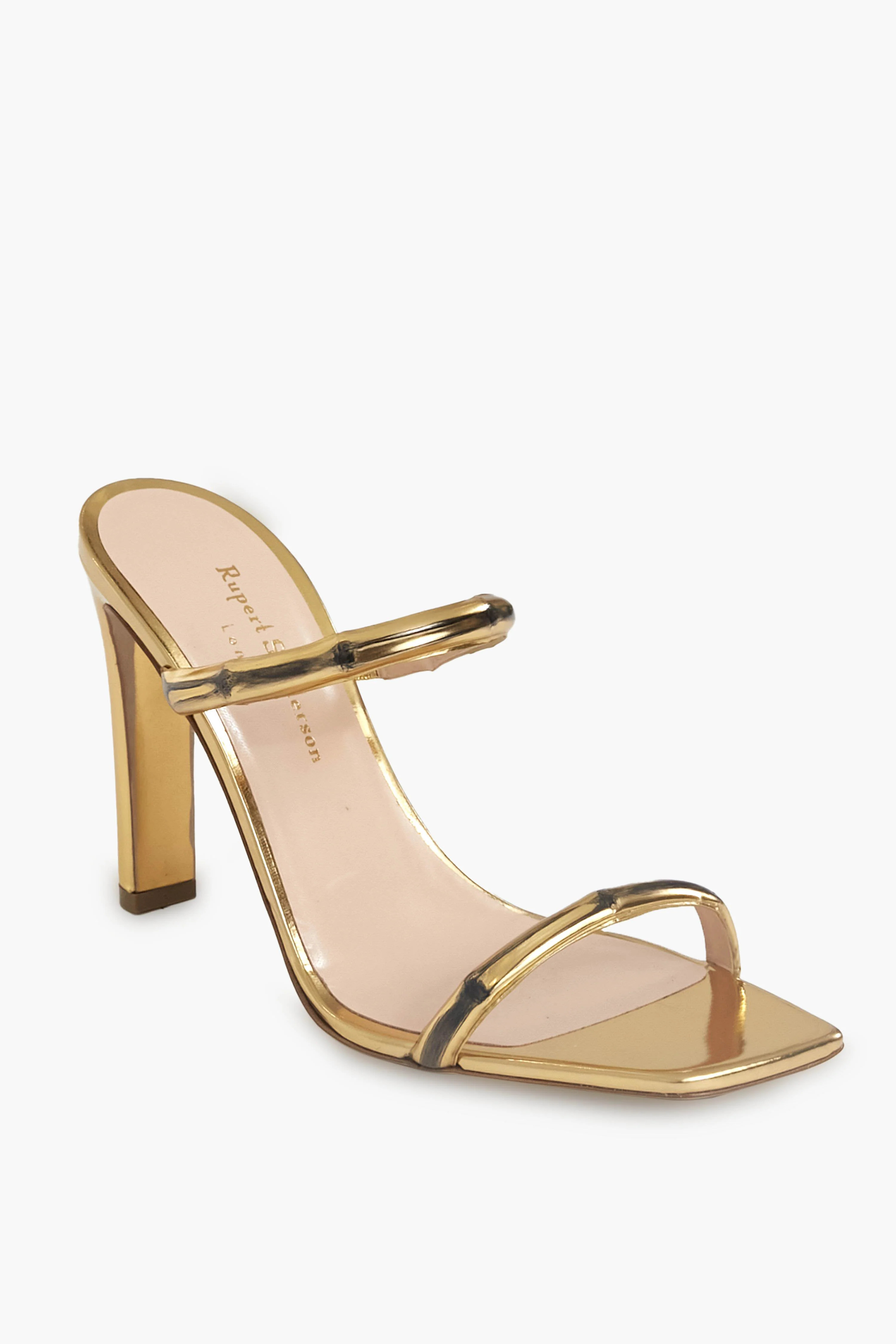 Stromboli Mirror Gold Bamboo Strappy Sandals | Tuckernuck (US)