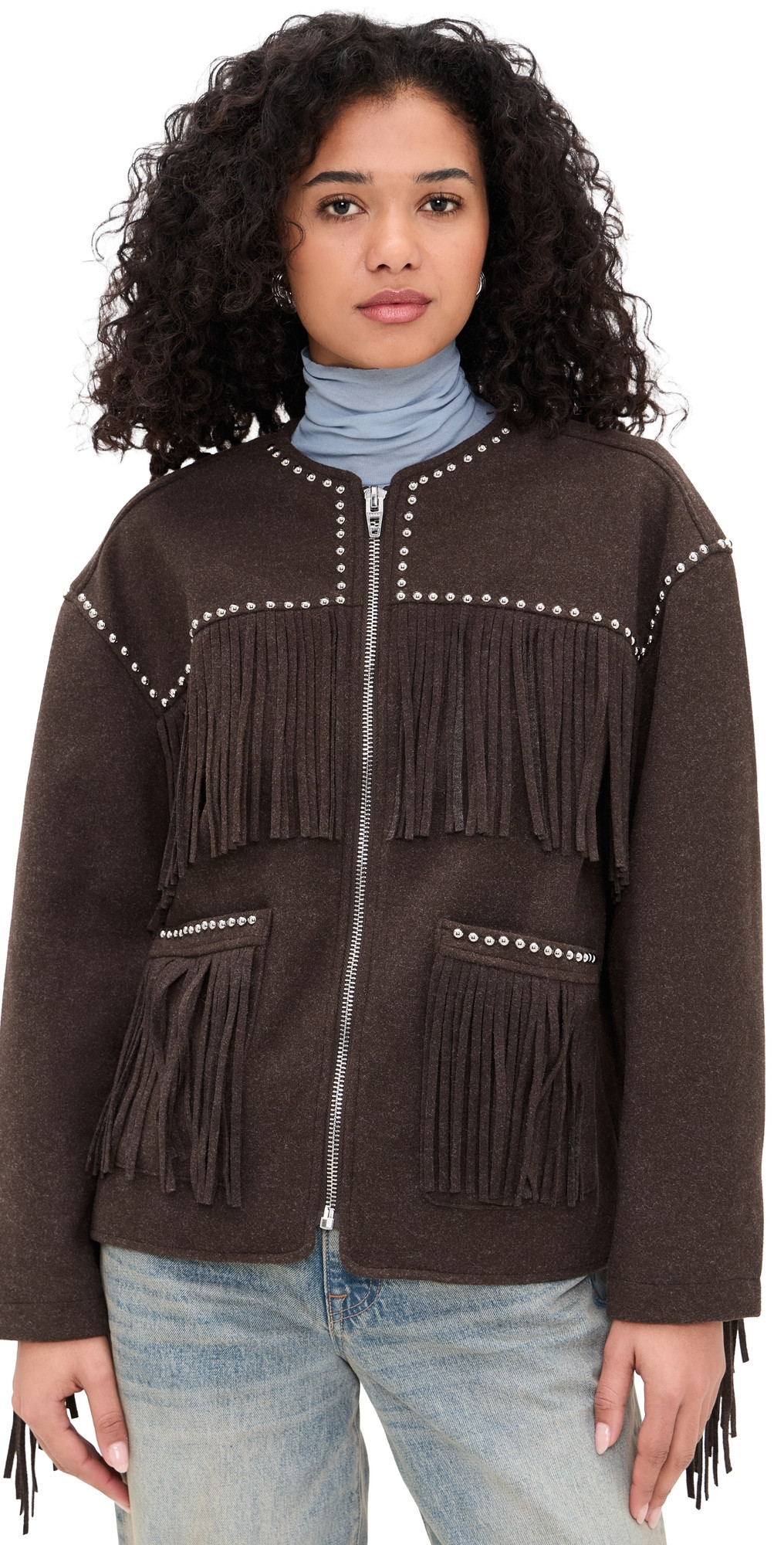 BLANKNYC Fringe Benefits Jacket Brown M | Shopbop