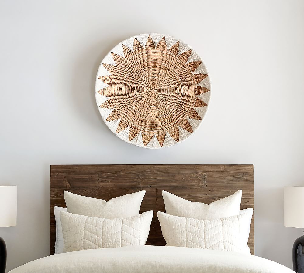 Sunny Handwoven Basket Wall Art, Natural/White - 37 | Pottery Barn (US)