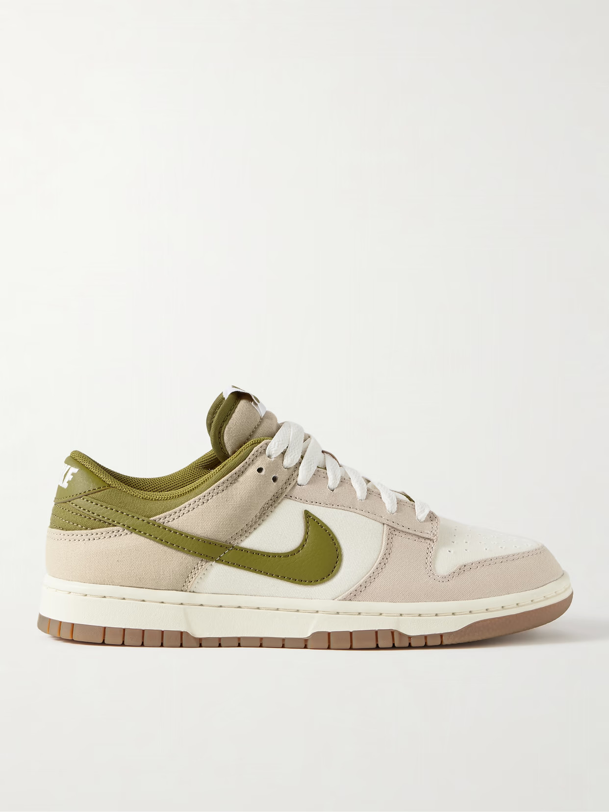 Nike - Dunk Low Leather-trimmed Canvas Sneakers - Green | NET-A-PORTER (US)