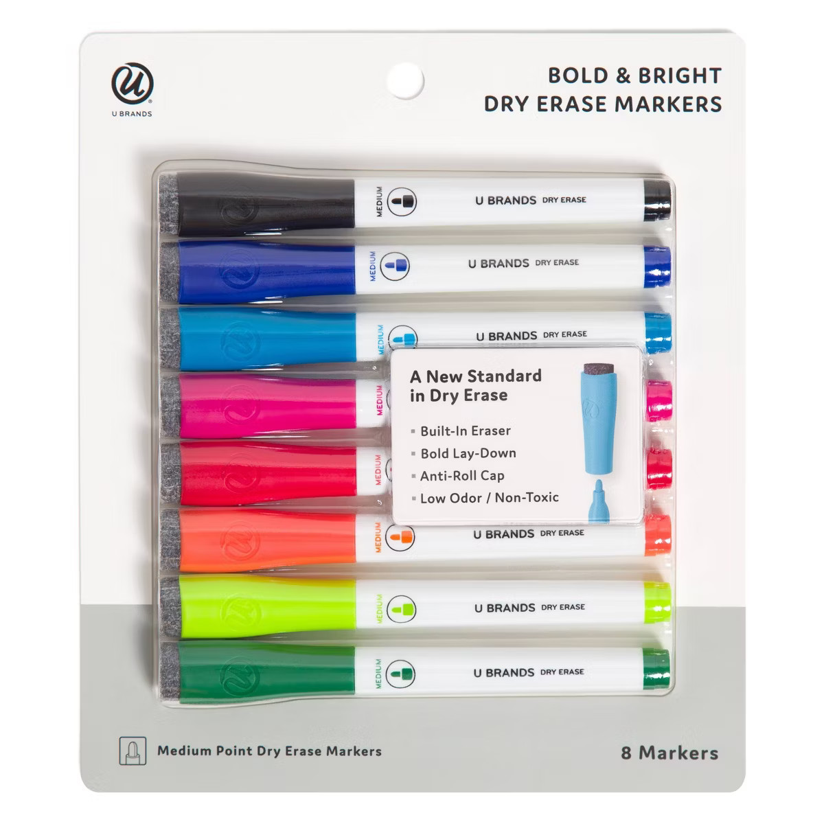 U Brands 8ct Medium Point Dry Erase Markers | Target