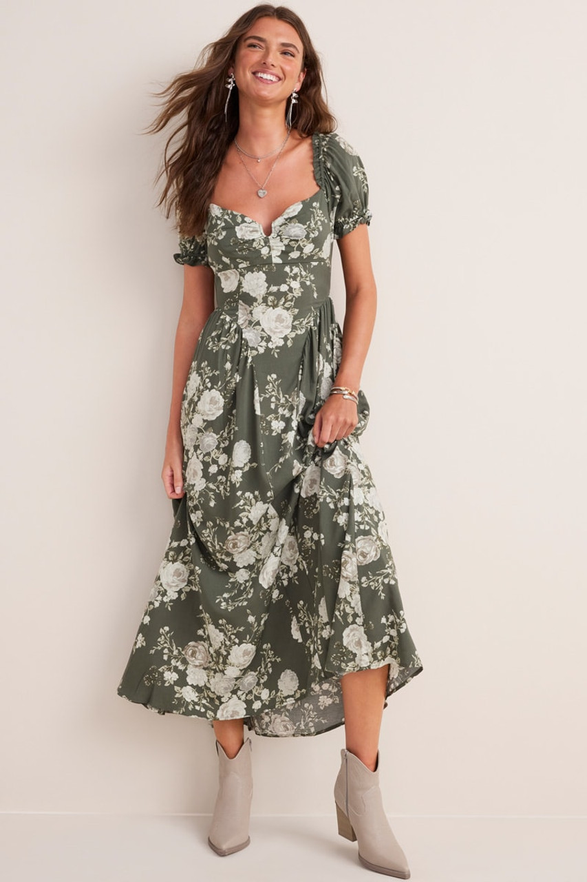 Lydia Bow Back Floral Maxi Dress | Francesca's