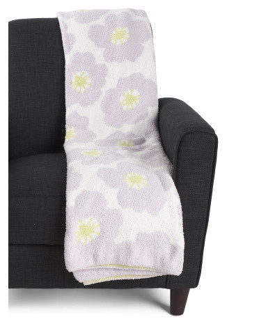 Feather Knit Retro Floral Throw | TJ Maxx