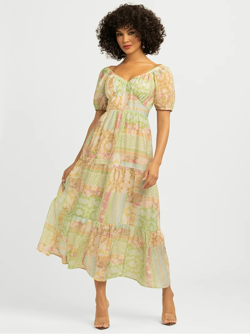 Jessica Simpson Women's Emmory Tiered Maxi Dress, Sizes XS-XL | Walmart (US)