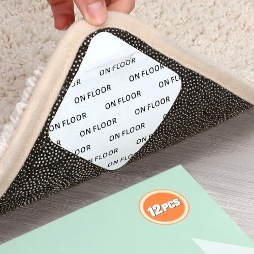 Home Techpro 12 PCS Rug Tape, Gripper for Rug for Hardwood Floors, Double Sided Reusable Under Ru... | Amazon (US)