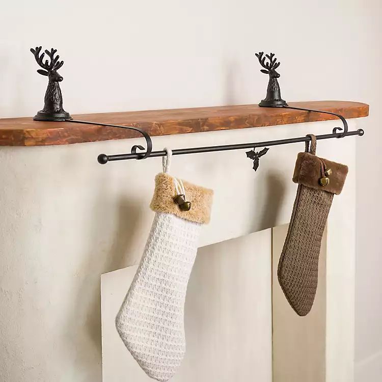 Black Reindeer Rod Stocking Holder | Kirkland's Home