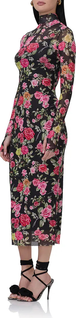 Shailene Turtleneck Long Sleeve Mesh Dress | Nordstrom