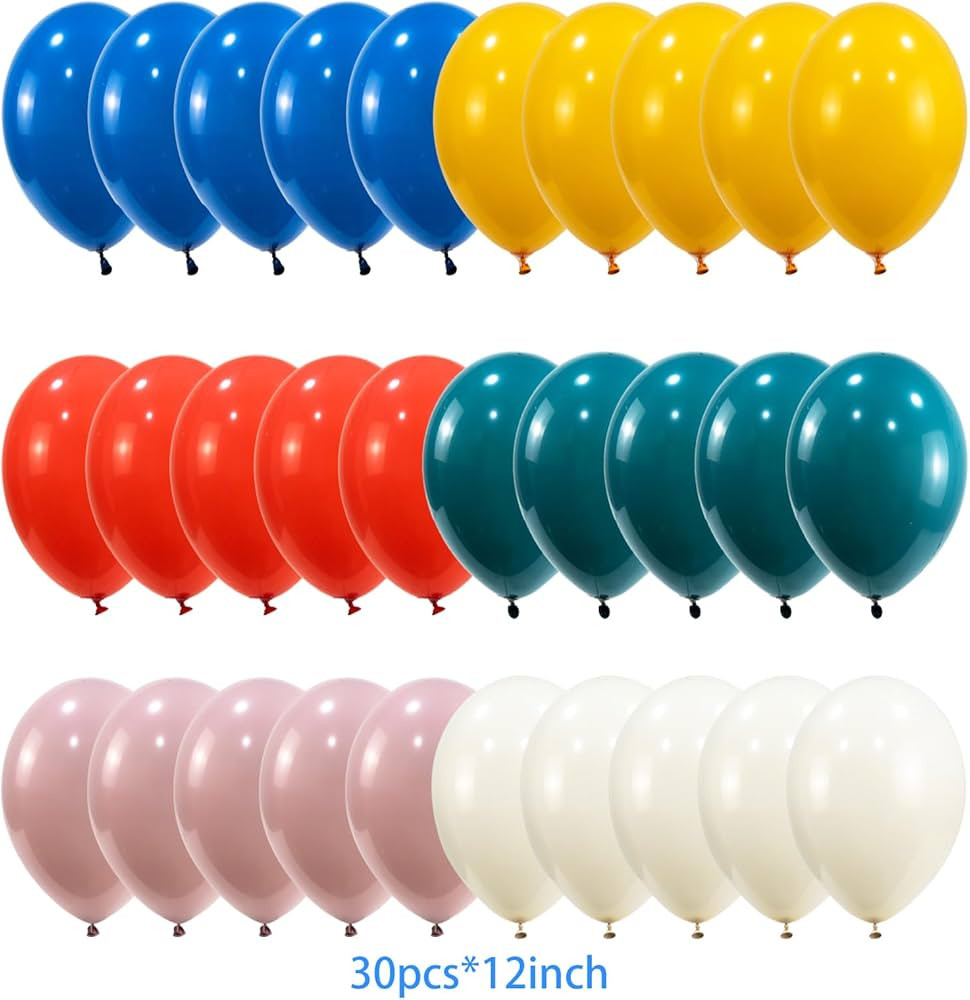 Boho Rainbow Balloons/Boho Rainbow Party Decorations Mustard Orange Vintage Green Denim Blue/Ivor... | Amazon (US)