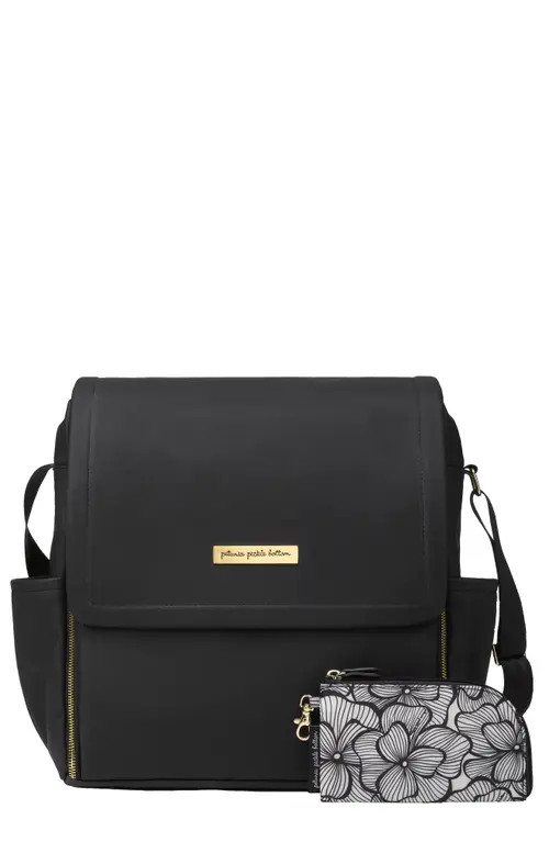 Petunia Pickle Bottom Boxy Backpack Diaper Bag in Black Matte Leatherette at Nordstrom | Nordstrom