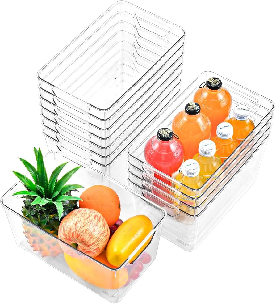 Freebat 12 Pack Middle Organizers and Storage, Pantry Organization and Storage Bins, Cabinet Orga... | Amazon (US)