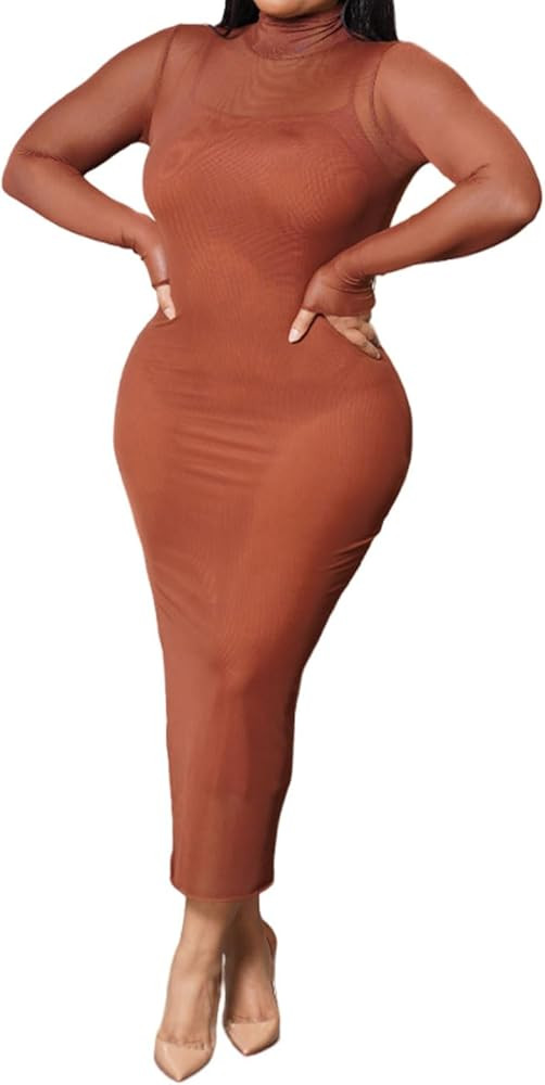 Fierce Fashion The Long Sleeve Bodycon Dress, Sexy Dress for Date Night, Sleek and Snug-Fit Outfi... | Amazon (US)