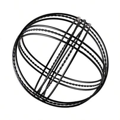 New Indoor Metal Abstract Orb 6" Modern Accent Tabletop Decoration,Black | SHEIN