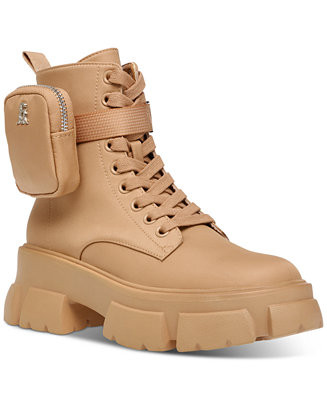 Steve Madden Women's Tanker-P Mega-Lug Lace-Up Combat Booties & Reviews - Booties - Shoes - Macy'... | Macys (US)