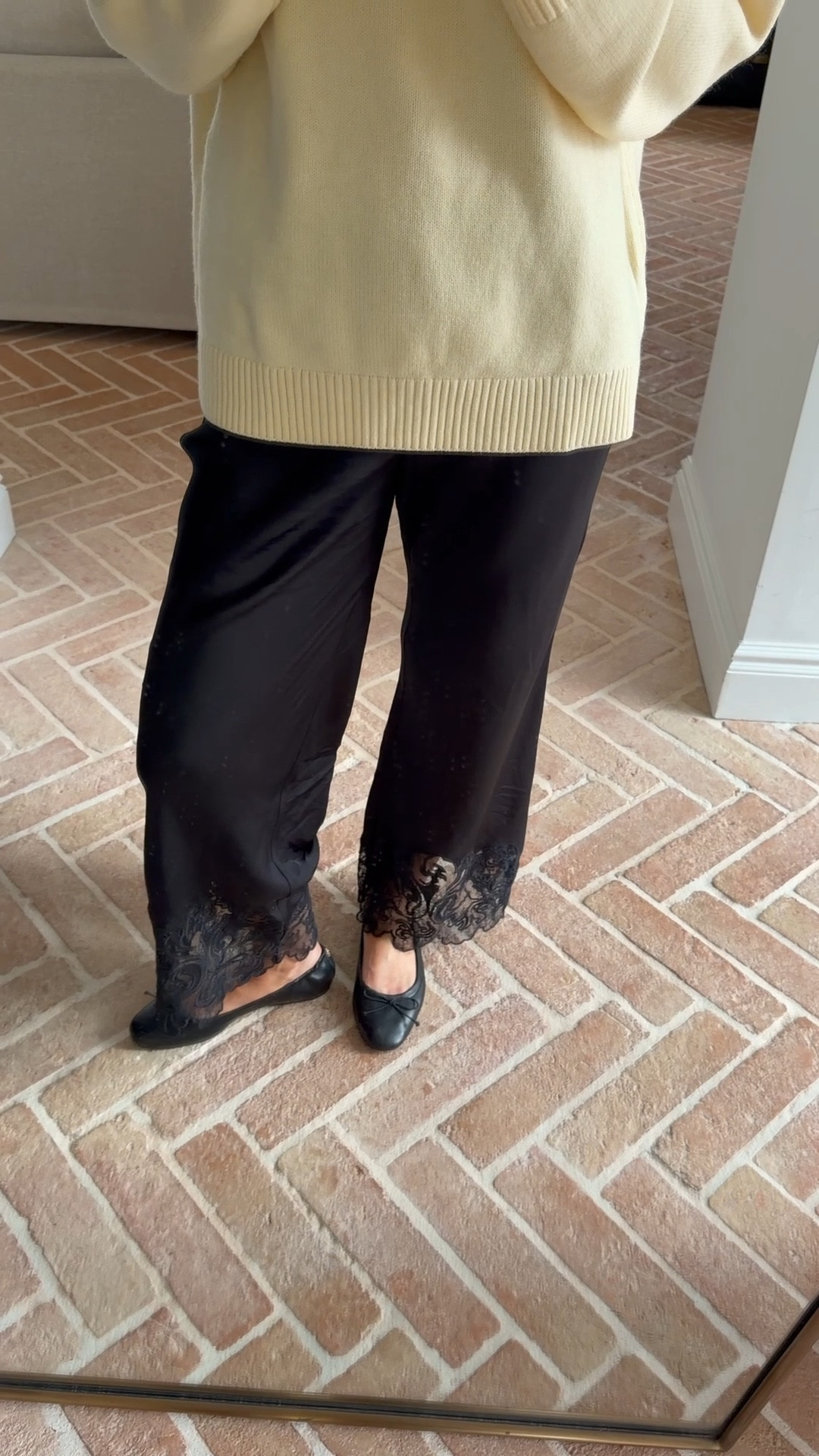 Lace trim trousers | Zara trousers | yellow knit | ballet pumps 

#LTKWorkwear #LTKootd #LTKOver40