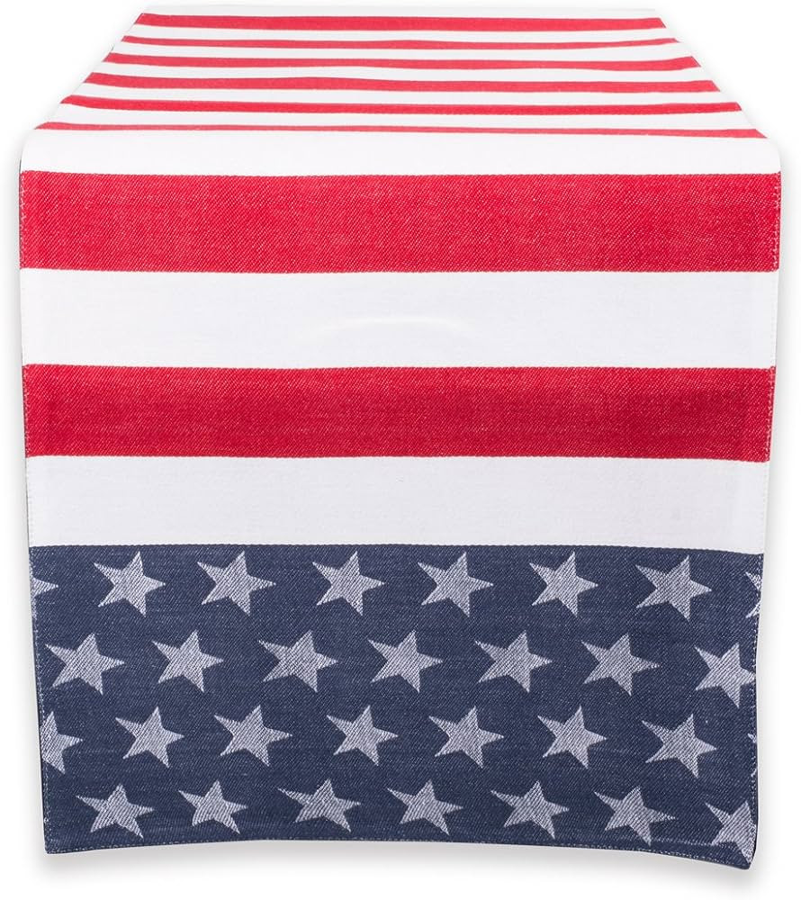 DII 4th of July Stars & Stripes Tabletop Collection Table Runner, 14x54, Red, White, & Blue | Amazon (US)