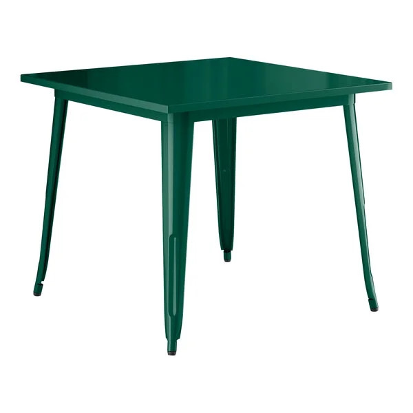 36'' Square Emerald Metal Restaurant Patio Dining Table For Indoor or Outdoor Use | Walmart (US)