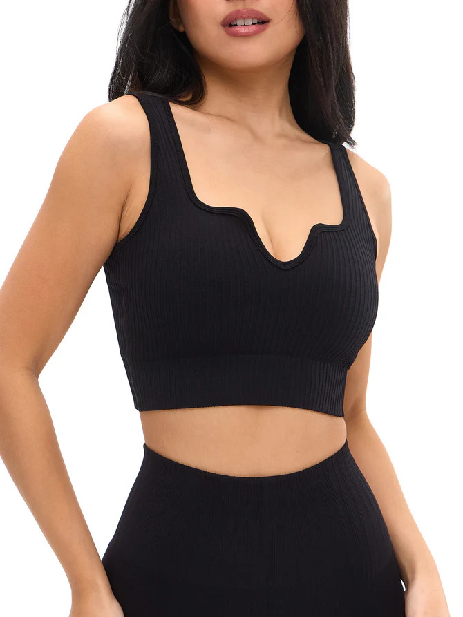 Ribbed Seamless Crop - Coffee | Buffbunny