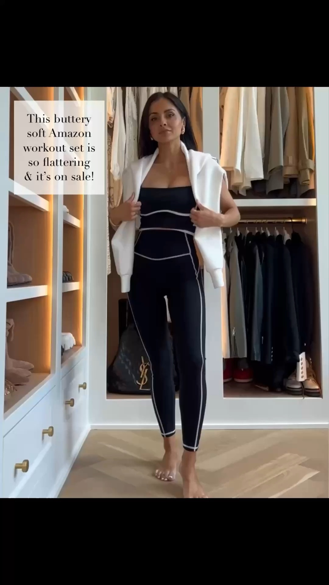 Running errands but make it elevated. This Amazon activewear set in classic black with white piping details is sleek, flattering, and gives that sporty chic look without trying too hard. The matching leggings and top feel supportive, smoothing, and perfect for everything from coffee runs to travel days.

Wearing an XS in both the leggings and tops.

miamiamine amazon activewear black workout set leggings with white piping sporty chic outfit running errands look elevated athleisure matching set everyday active style flattering workout clothes casual chic outfits

#LTKSaleAlert #LTKPetite #LTKootd