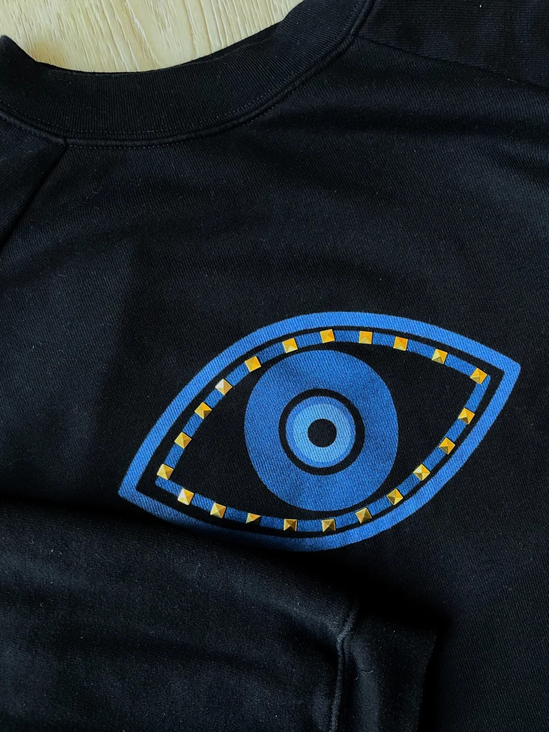 Nazar Top Evil Eye Protection Gold Embroidered Embellished - Etsy | Etsy (US)