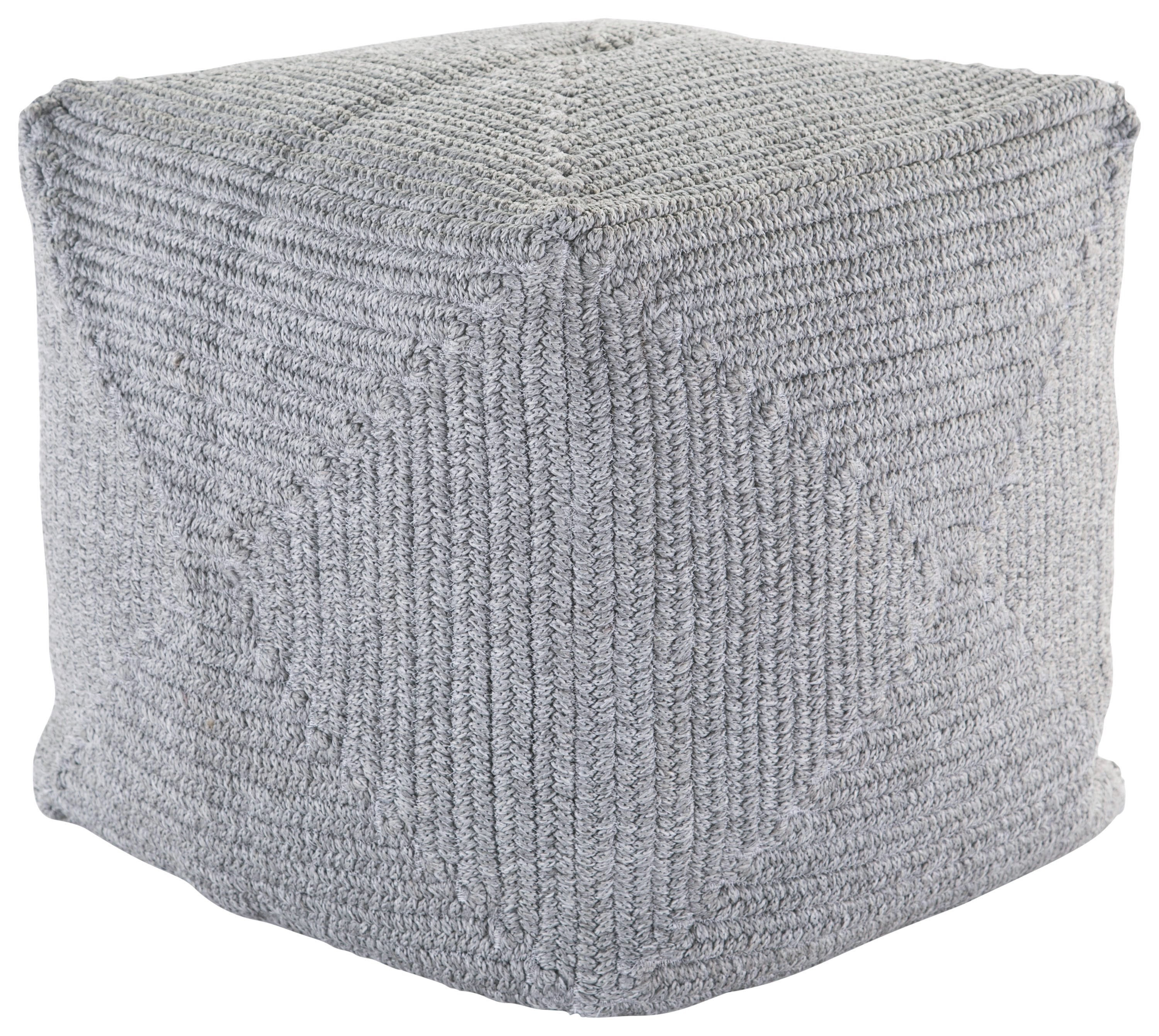 Bridgehampton Light Gray Indoor/ Outdoor Pouf – BURKE DECOR | Burke Decor