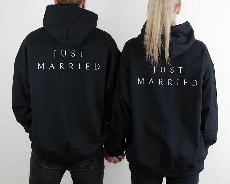 Just Married Hoodie, Personalized Bridal, Honeymoon Sweatshirt, Wifey, Bridal Shower Gift, Couple... | Etsy (US)