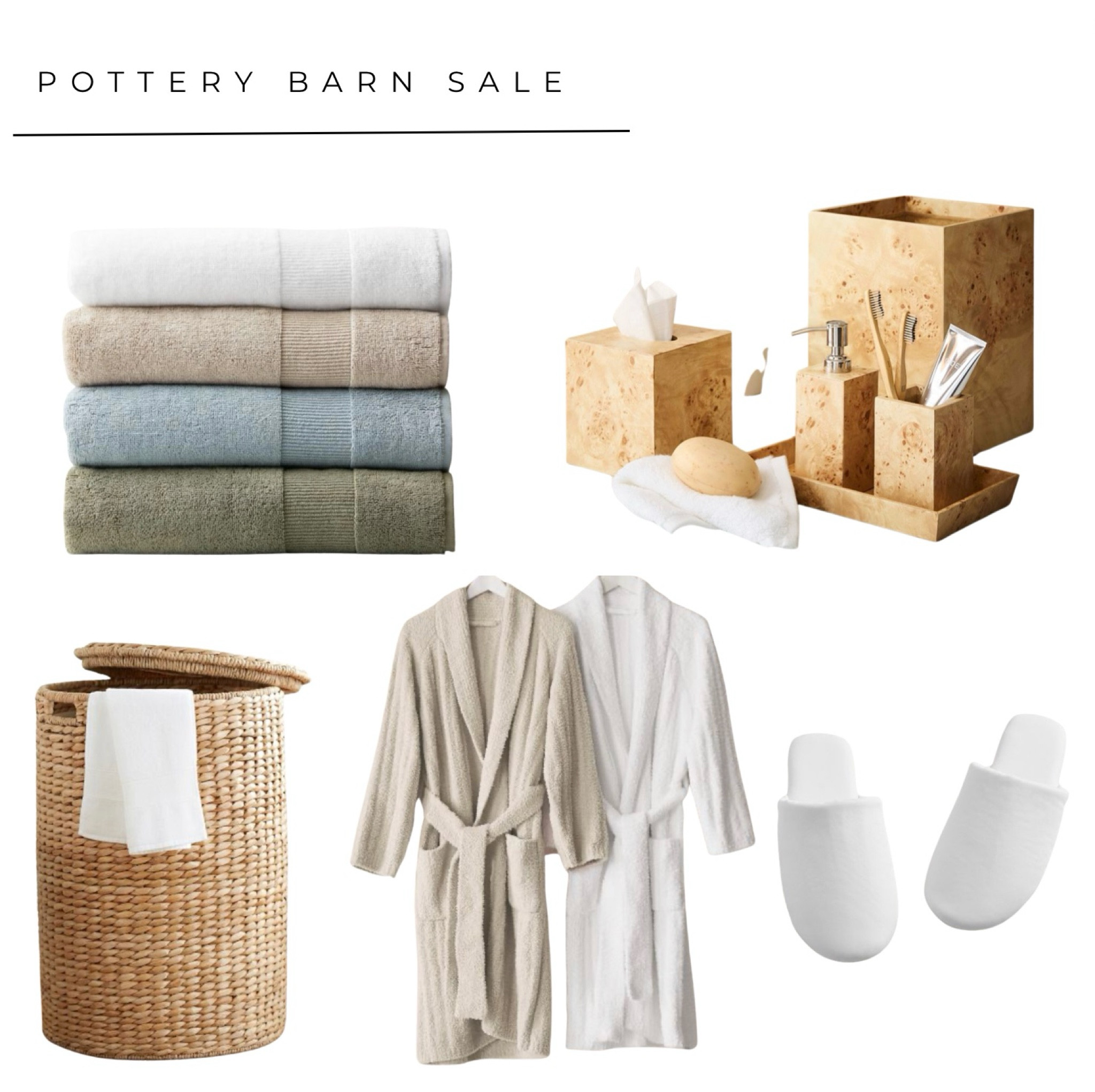 Pottery Barn 
Labor Day Sale 
Bath 
Bath Towels
Bath Robe
Laundry Basket 
Bathroom Accessories 

#LTKFindsUnder100 #LTKStyleTip #LTKHome